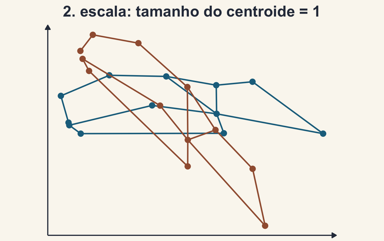 As duas configurações com tamanho do centroide igual a 1; a ferrugem ainda girada.